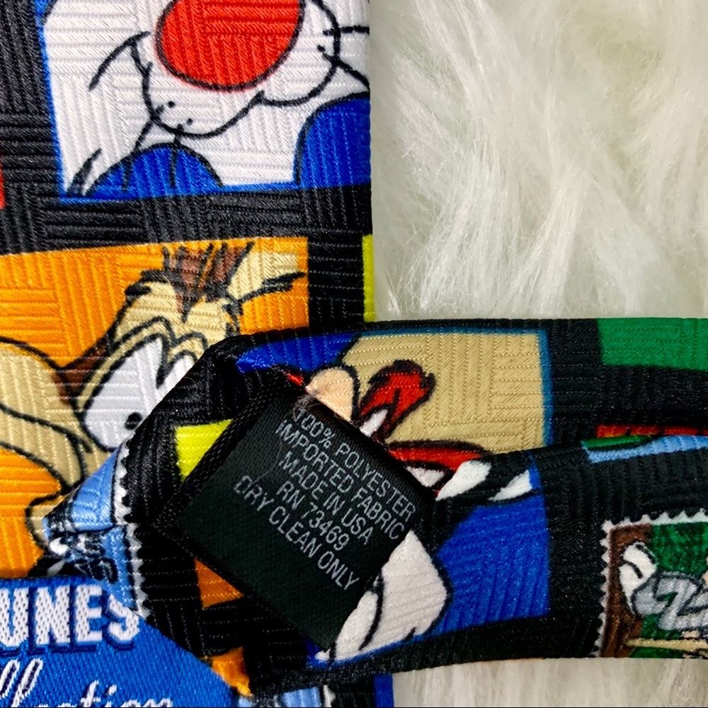 Vintage Looney Tunes Stamp Collection Tie - 3.75” - Picture 3 of 3